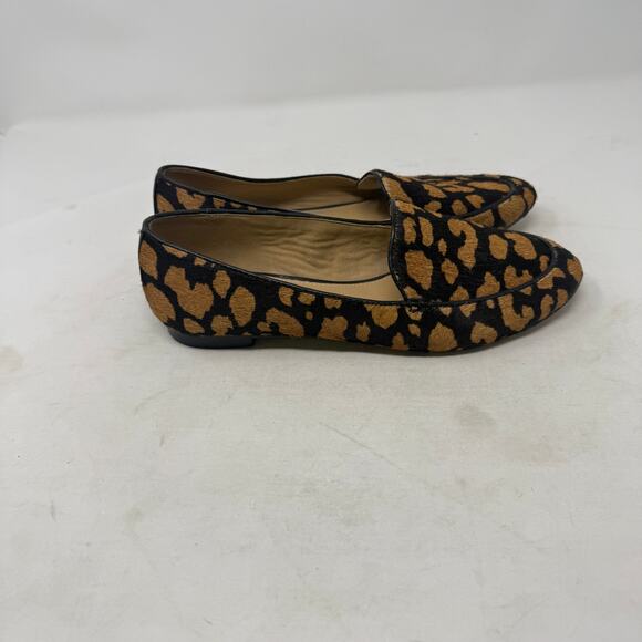 Talbots Leopard Print Leather Slip-On Loafers Brown Black Round Toe Size 7M - Picture 5 of 12